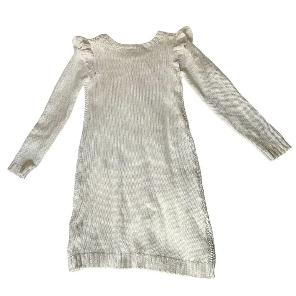 Girl’s Cotton Blend Cable Knit LS Dress, Sz: 6